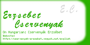 erzsebet cservenyak business card