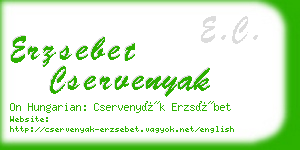 erzsebet cservenyak business card